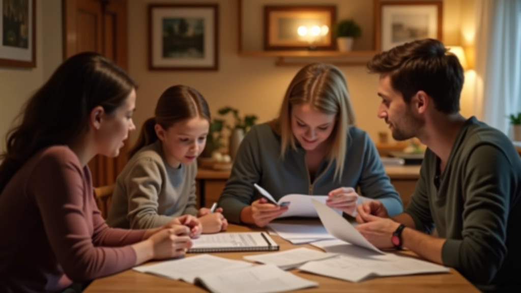 Familie plant gemeinsam ihre Finanzen